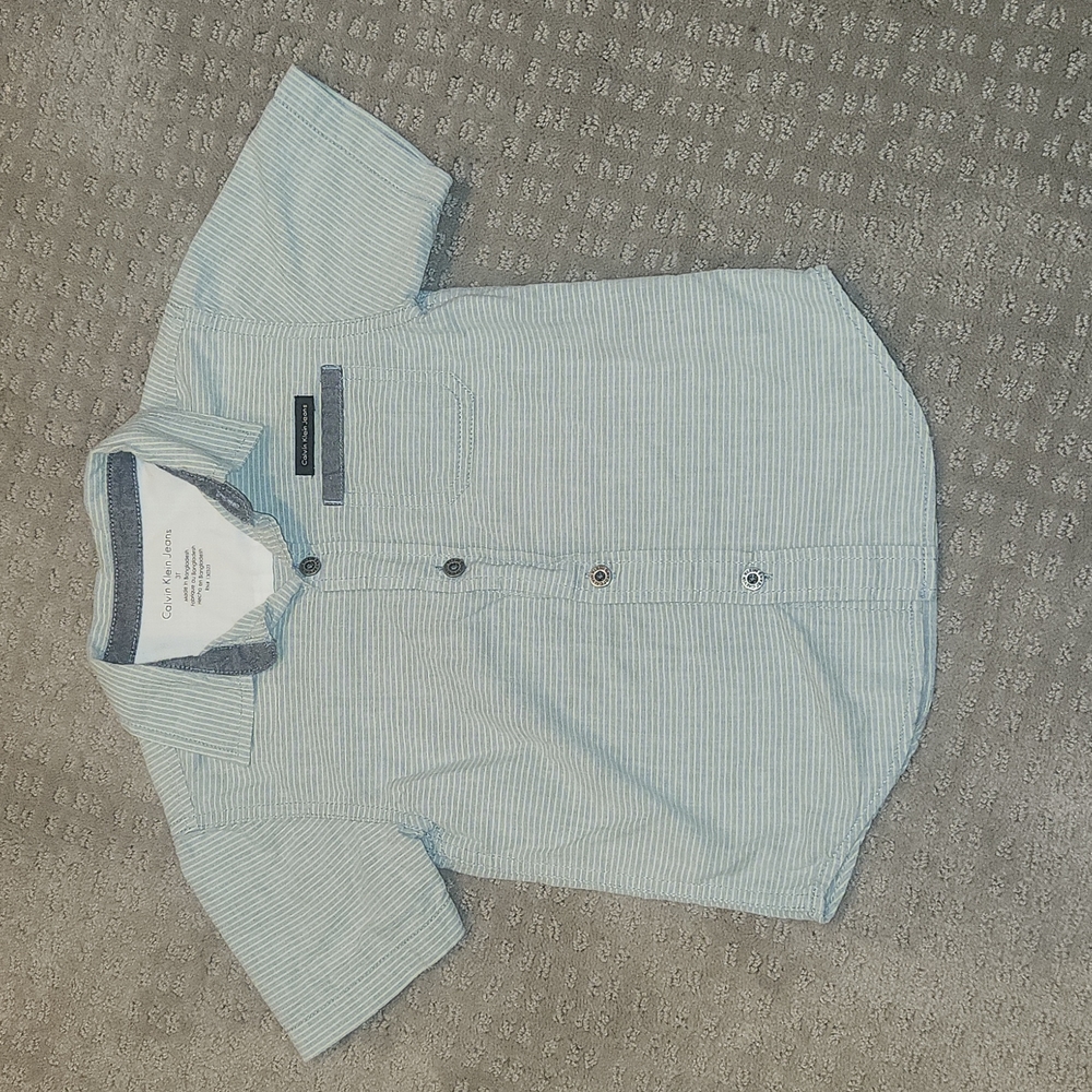 Calvin Klein Jeans Boys 3T Striped Button Down